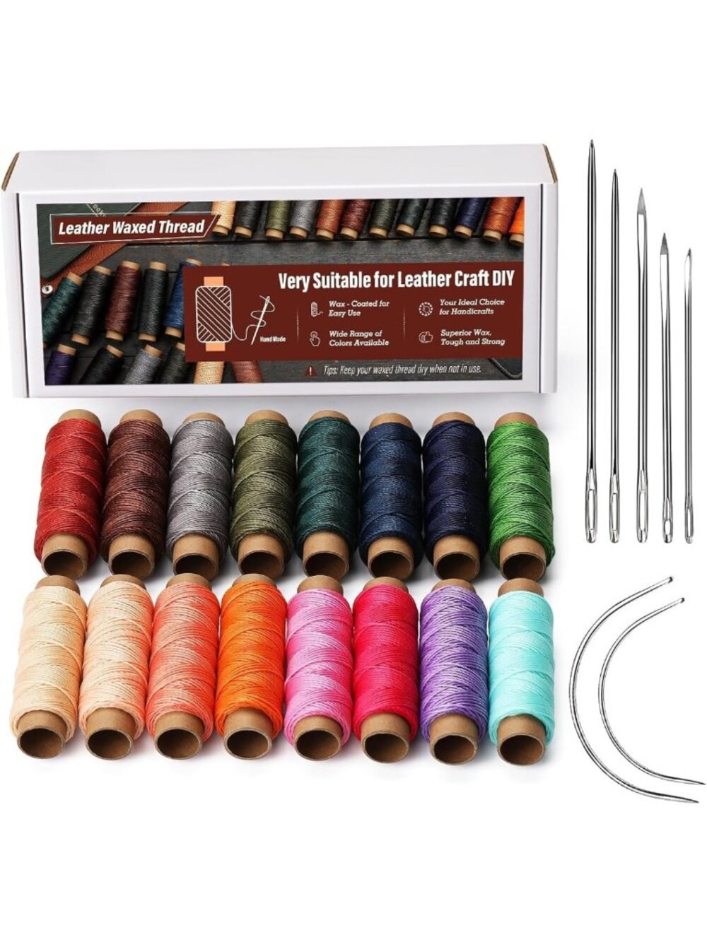 16 Colors 0.8mm Waxed Leather Sewing Thread - Perfect for Bracelet Making